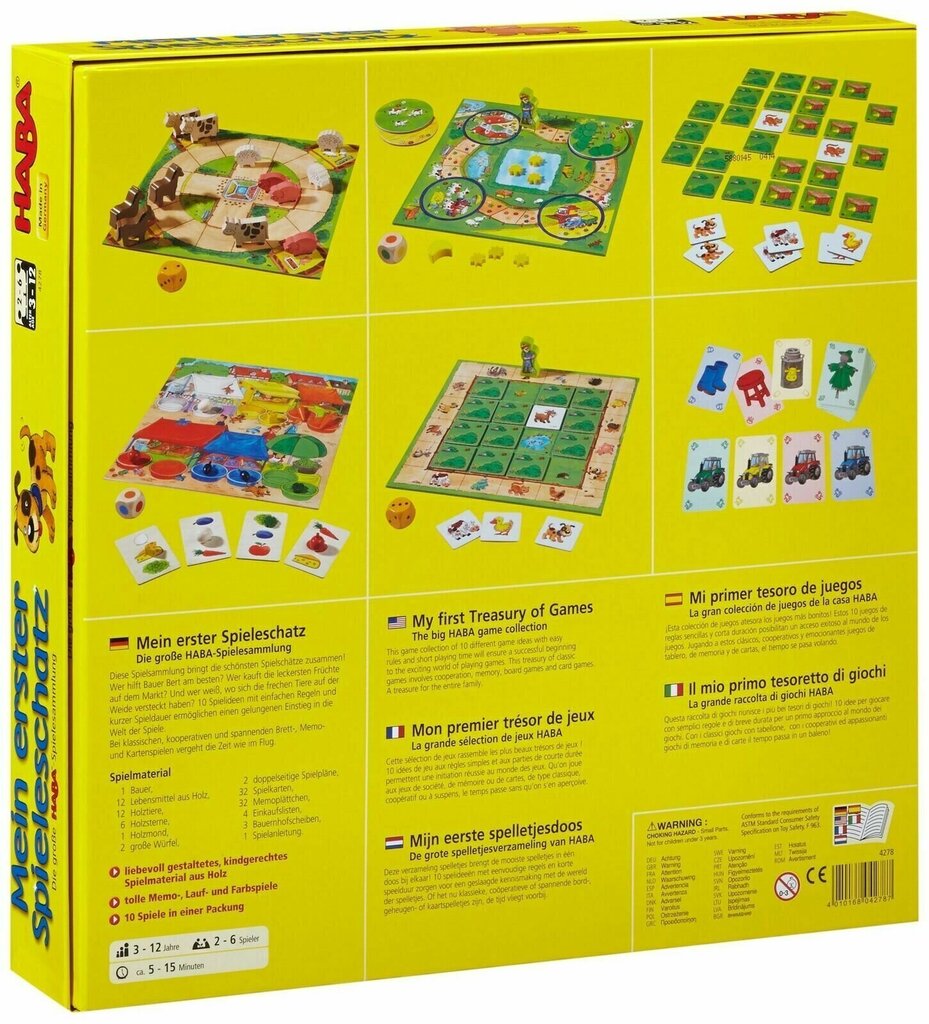 Моя первая игровая сокровищница HABA, сборник из 10 игр цена | 220.lv