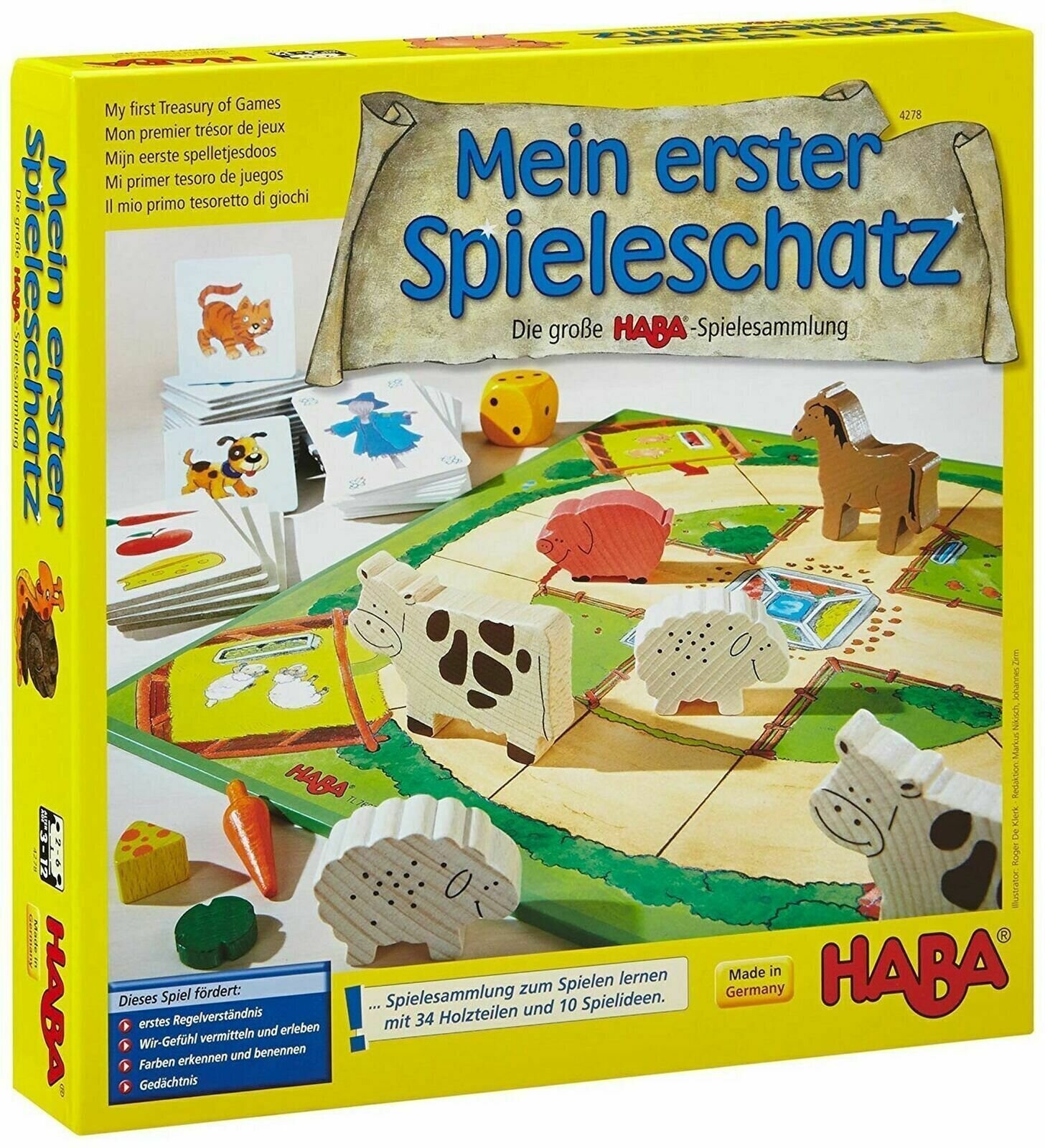 Моя первая игровая сокровищница HABA, сборник из 10 игр цена | 220.lv