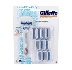 Skuveklis vīriešiem Gillette SkinGuard Sensitive Razor + 11 gab. skūšanas galviņas cena un informācija | Skūšanās piederumi, kosmētika | 220.lv