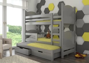 Кровать двухъярусная Adrk Furniture Leticia, 180x75/172x75 см, серая цена и информация | Детские кровати | 220.lv