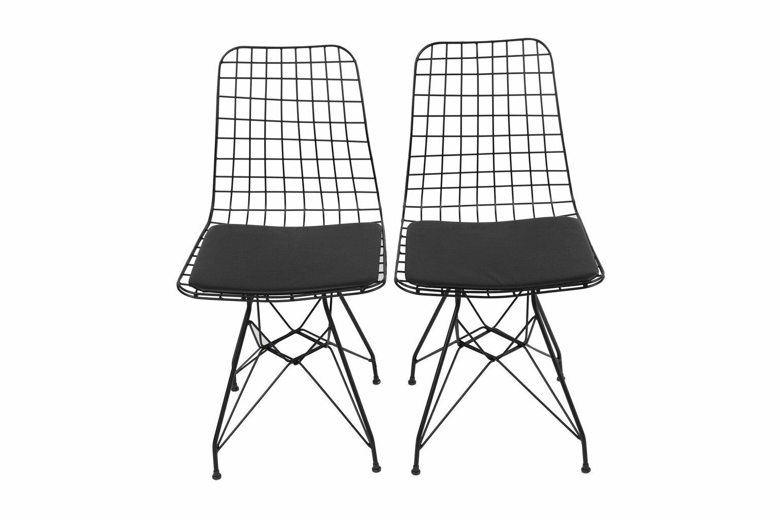 2-u ēdamistabas krēslu komplekts Kalune Design 562, melns cena un informācija | Virtuves un ēdamistabas krēsli | 220.lv