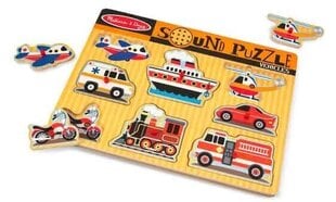 Деревянная головоломка со звуками Melissa & Doug, Транспорт цена и информация | Игрушки для малышей | 220.lv