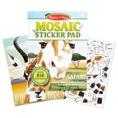 Uzlīmju mozaīkas komplekts, MELISSA & DOUG Safari dzīvnieki cena un informācija | Attīstošās rotaļlietas | 220.lv