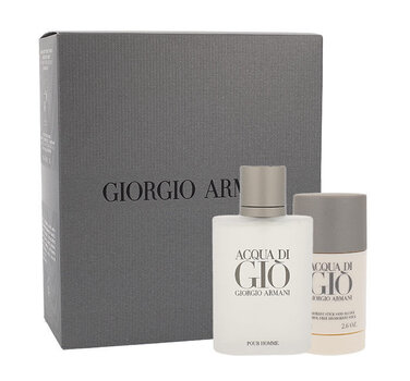 Giorgio Armani Acqua di Gio EDT vīriešiem 100 ml + dezodoranta zīmulis 75 ml cena un informācija | Vīriešu smaržas | 220.lv