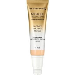 Основа для макияжа Max Factor Miracle Second Skin 02 Fair Light, 30 мл цена и информация | Пудры, базы под макияж | 220.lv