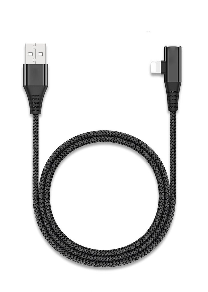 RoGer (iOS 13) Lightning Datu un uzlādes kabelis ar papildus Pieslēgvietu (ligzda) no Izturīga Materiāla 1m Melns цена и информация | Kabeļi un vadi | 220.lv