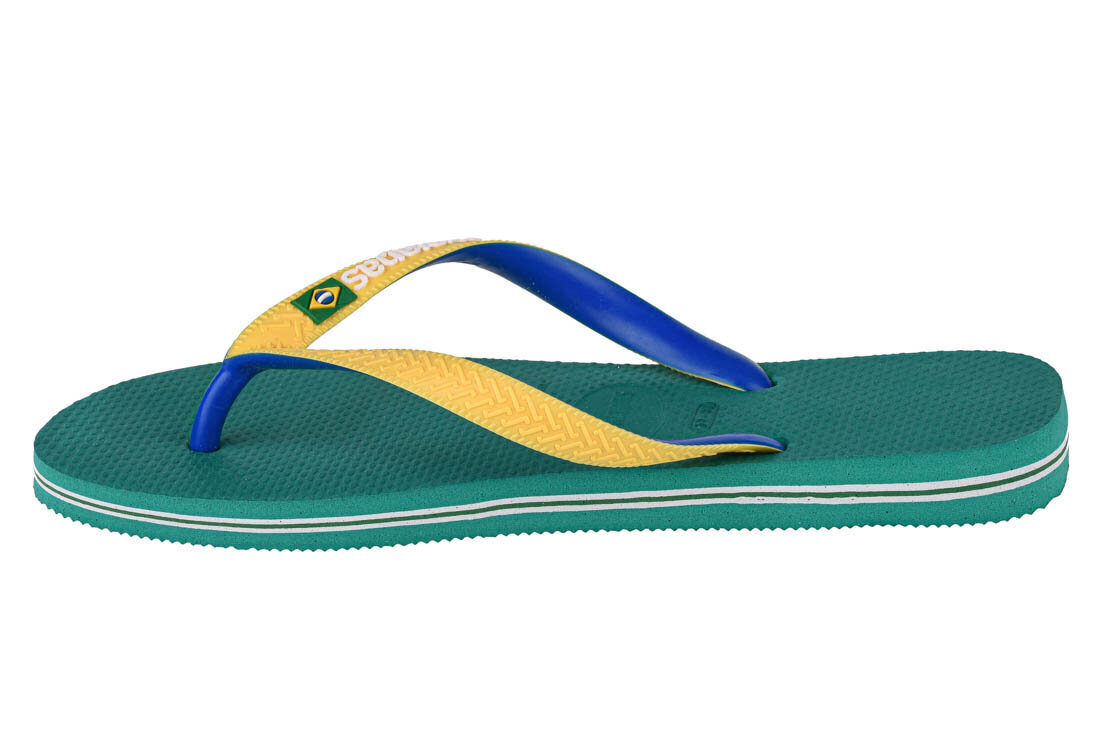 Iešļūcenes vīriešiem Havaianas Brasil Mix 4123206-2078, zaļas cena un informācija | Vīriešu iešļūcenes, čības, sandales | 220.lv