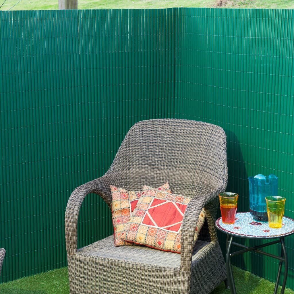 vidaXL dārza aizslietnis, divpusējs, 1,5x3 m, zaļš PVC цена и информация | Žogi un piederumi | 220.lv