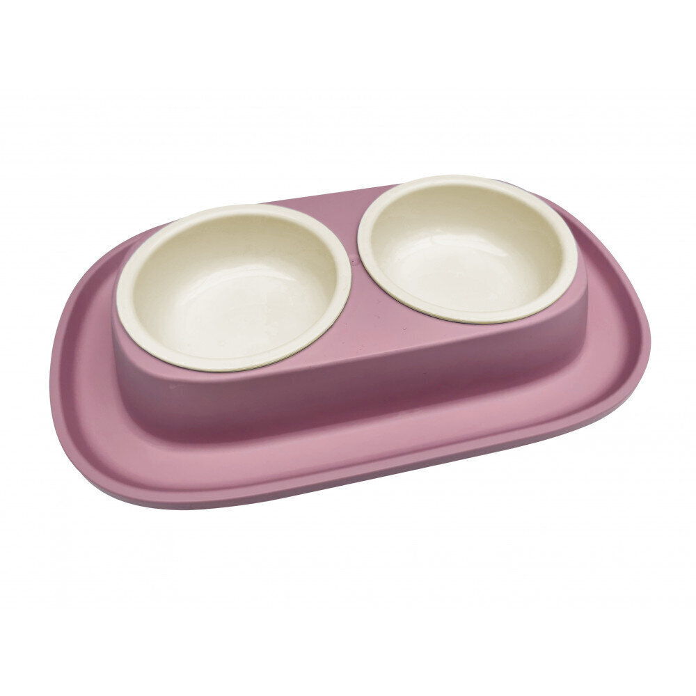 Comfy dubultās bļodas Smart Clean 2x230 ml, rozā цена и информация | Bļodas, kastes pārtikas | 220.lv