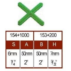 Krustiņi flīžu spraugām, 6 mm, (200 gab.) цена и информация | Настенная плитка | 220.lv