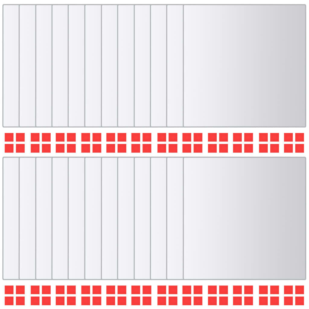 vidaXL spoguļflīzes, 48 gab., vadrātveida, stikls cena un informācija | Sienas flīzes | 220.lv