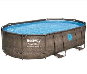 Каркасный бассейн Bestway Power Steel Swim Vista 488x305x107 см, с фильтром цена и информация | Бассейны | 220.lv