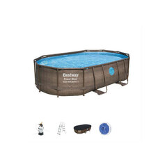 Rāmja baseins Bestway Power Steel Swim Vista Oval 488x305x107 cm, ar filtru cena un informācija | Baseini | 220.lv