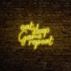 Sienas lampa eat sleep Game repeat cena un informācija | Sienas lampas | 220.lv