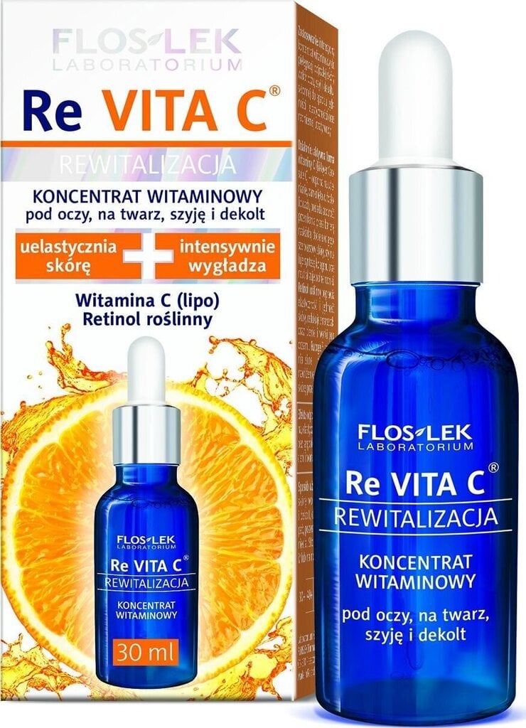 Sejas un plakstiņu serums Floslek Revita C 30 ml cena un informācija | Serumi sejai, eļļas | 220.lv