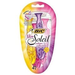 Vienreizlietojamie skuvekļi Bic Miss Soleil Colour Collection, 4 gab. cena un informācija | Skūšanās piederumi, kosmētika | 220.lv