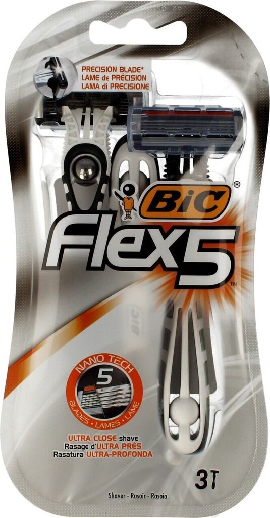 Skuveklis Bic Flex 5 + skūšanas galviņas 3 gab. cena un informācija | Skūšanās piederumi, kosmētika | 220.lv