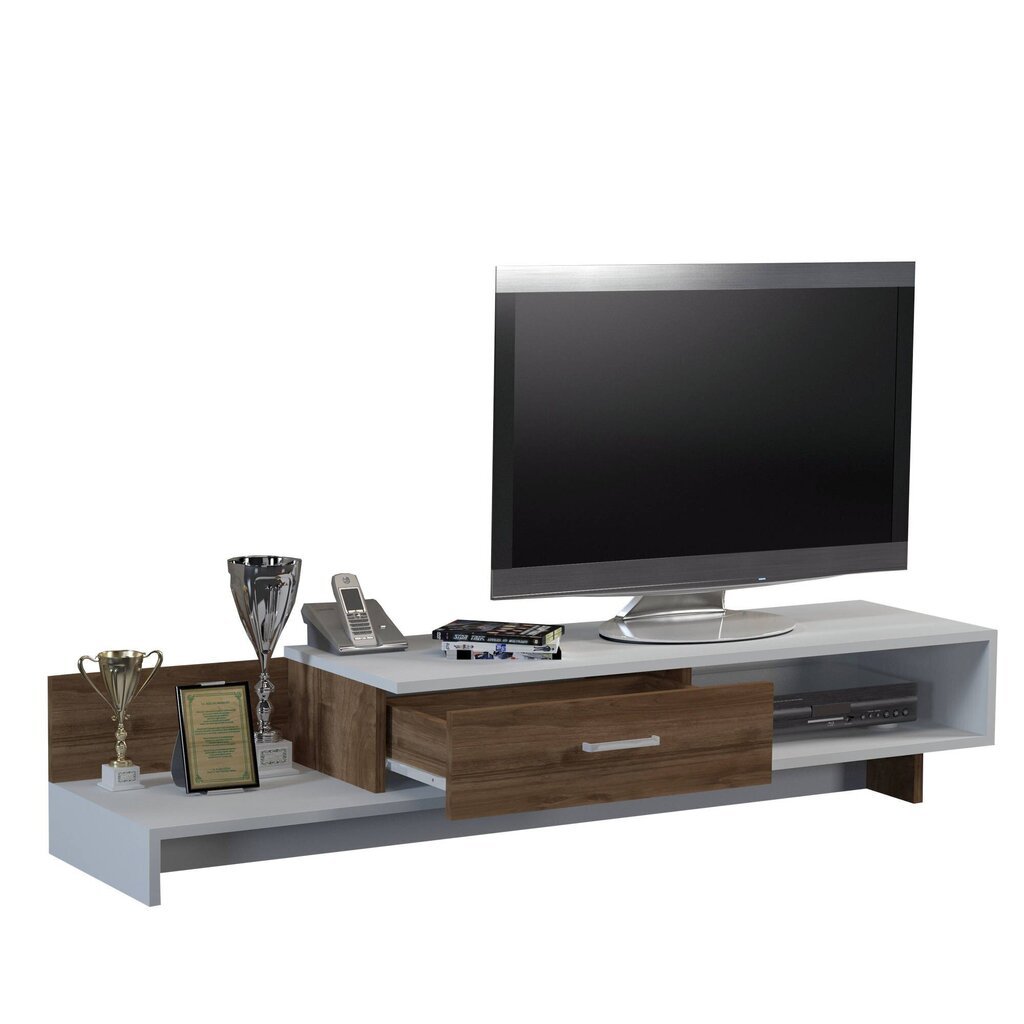 TV galdiņš Kalune Design 835, 161,8 cm, brūns/balts cena un informācija | TV galdiņi | 220.lv