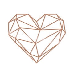 Металлическая декорация на стену Heart Copper, 47x40 см цена и информация | Детали интерьера | 220.lv