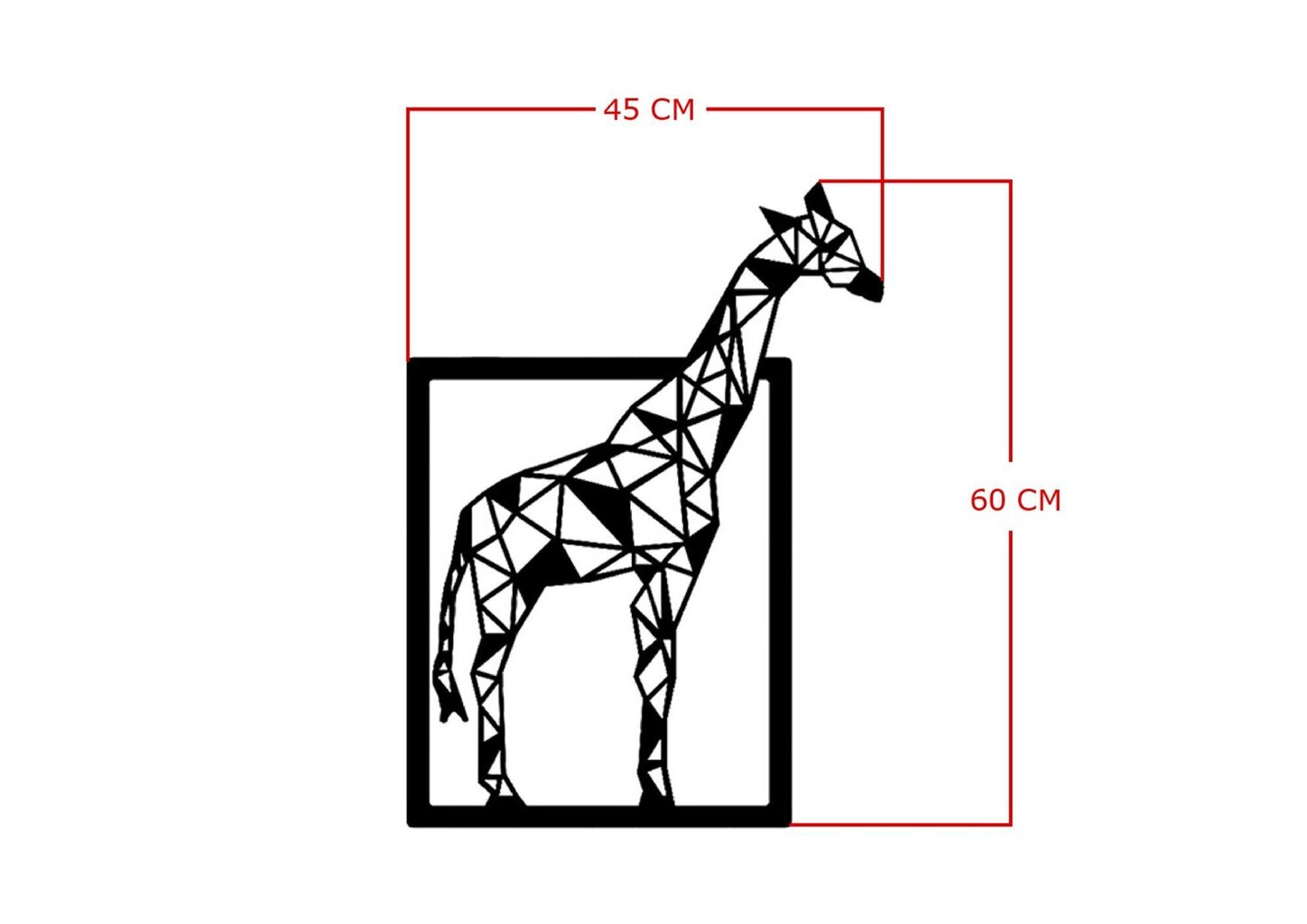 Metāla sienas dekorācija Giraffe, 45x60 cm cena un informācija | Interjera priekšmeti | 220.lv