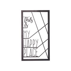 Металлическая декорация на стену Happy Place, 35x55 см цена и информация | Детали интерьера | 220.lv