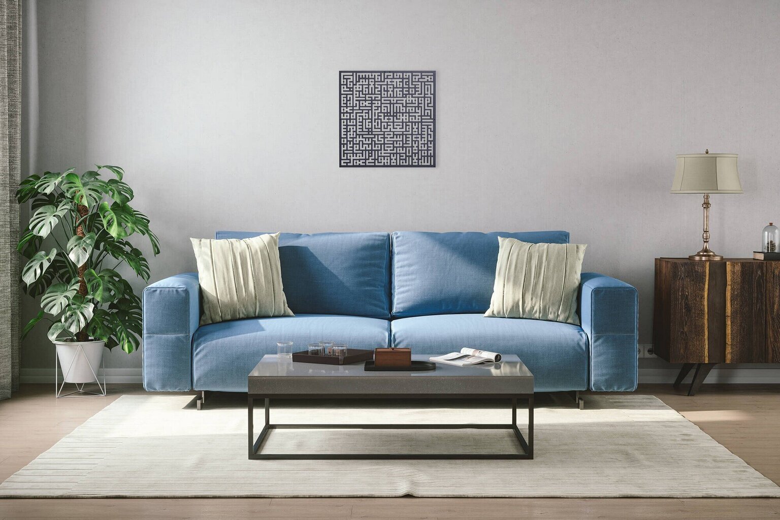 Metāla sienas dekorācija Kufi Ayetel Kursi, 50x50 cm cena un informācija | Interjera priekšmeti | 220.lv