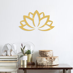 Metāla sienas dekorācija Lotus Flower 2 Gold, 60x35 cm cena un informācija | Interjera priekšmeti | 220.lv
