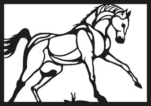 Металлическая декорация на стену Horse, 49x34 см цена и информация | Детали интерьера | 220.lv