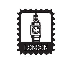 Металлическая декорация на стену London Stamp, 30x37 см цена и информация | Детали интерьера | 220.lv