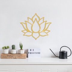 Металлическая декорация на стену Lotus Flower 1 Gold, 50x43 см цена и информация | Детали интерьера | 220.lv