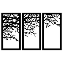 Металлическое украшение на стену Дерево, 3 части цена и информация | Детали интерьера | 220.lv