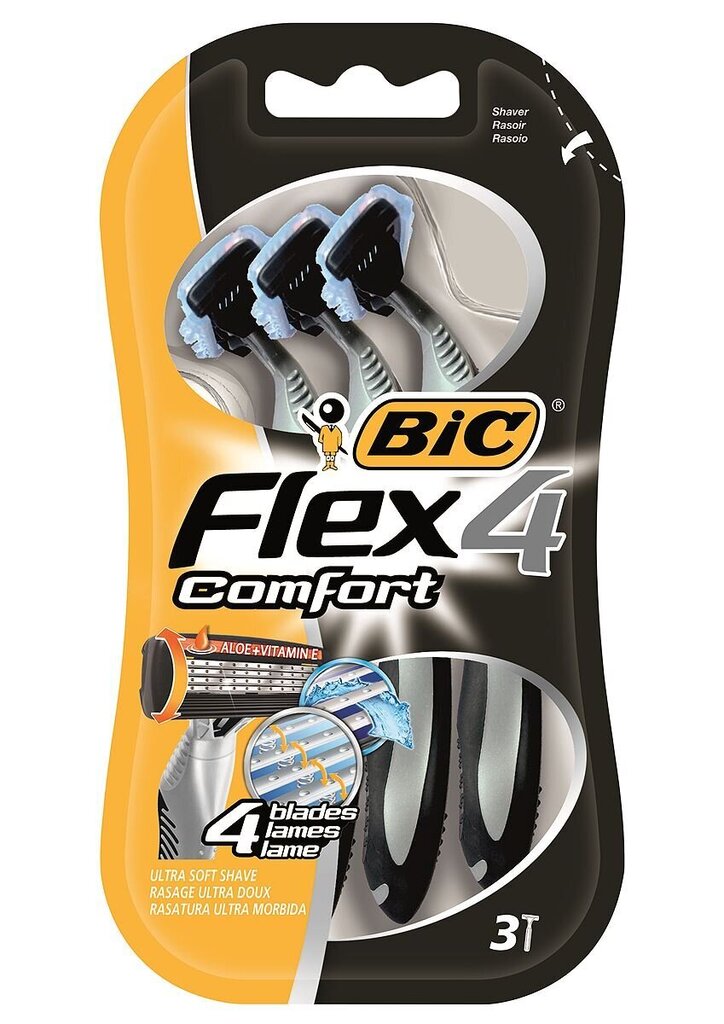 Skuveklis Bic Flex 4 Comfort + skūšanās galviņas 4 gab. cena un informācija | Skūšanās piederumi, kosmētika | 220.lv