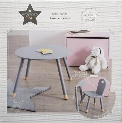 Bērnu pelēks galdiņš 60 x 43 cm cena un informācija | Bērnu krēsliņi un bērnu galdiņi | 220.lv