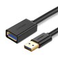 Ugreen US129 USB 3.0 pagarinājuma kabelis 0,5 m melns cena un informācija | Kabeļi un vadi | 220.lv