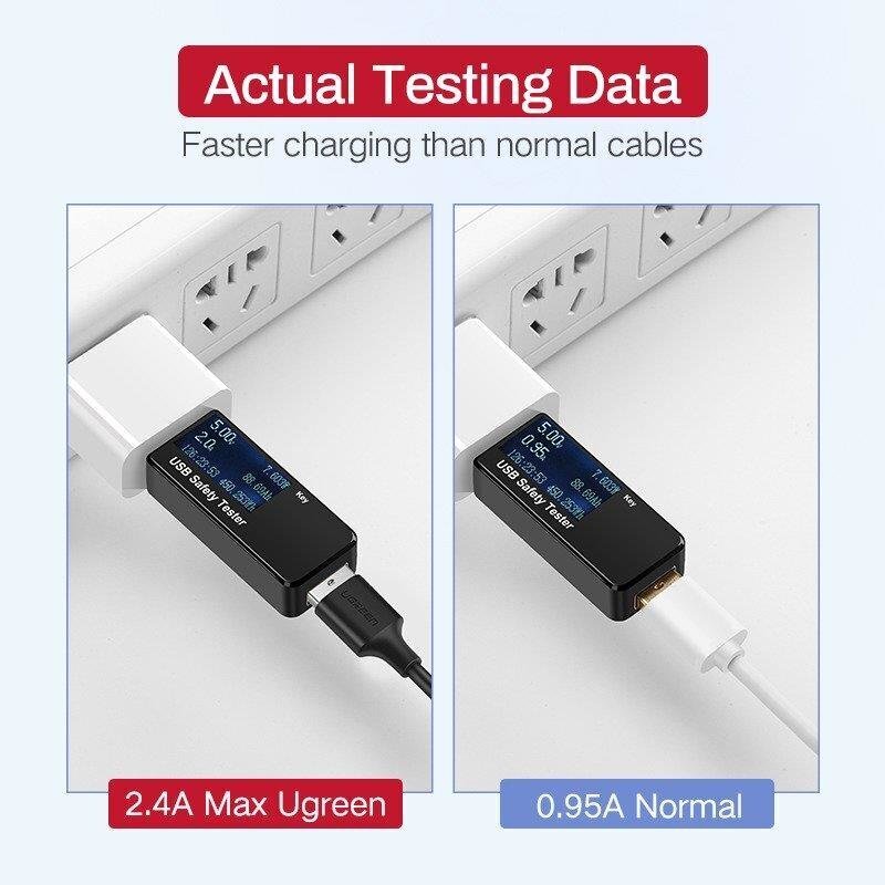 Ugreen US289 USB uz Micro USB kabelis, QC 3.0, 2.4A, 1m, melns цена и информация | Kabeļi un vadi | 220.lv