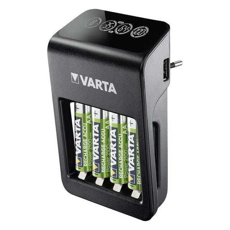 Universāls lādētājs Varta LCD Plug-Plus 4 AA 2100 mAh 4 kanāli PP3 57687 cena un informācija | Akumulatori, lādētāji un piederumi | 220.lv