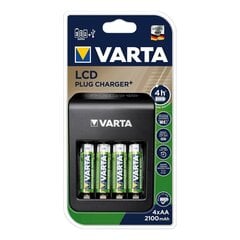 Зарядное устройство универсальное Varta LCD Plug-Plus на 4 АА 2100 мач 4 канала PP3 57687 цена и информация | Зарядные устройства для элементов питания | 220.lv