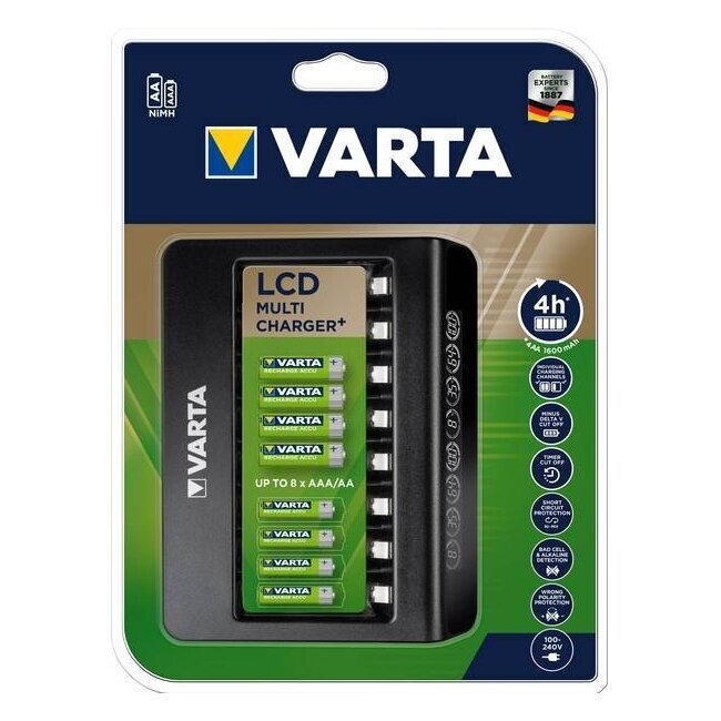 Lādētājs Varta LCD Multi-Plus 8 kanāli AAA, AA cena un informācija | Akumulatori, lādētāji un piederumi | 220.lv