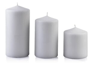 Svece Classic Candles Grey L, 18 cm cena un informācija | Sveces un svečturi | 220.lv