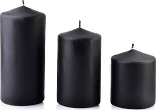 Свеча CLASSIC Roller большая черная, 8xh18 см цена и информация | Подсвечники, свечи | 220.lv