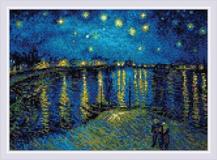 Komplekts dimanta mozaīkas RIOLIS AM0044 Diamond Mosaic Starry Night Over the Rhone after Van Gogh's Painting cena un informācija | Dimantu mozaīkas | 220.lv