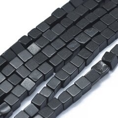 Dabīgā melnā akmens pērlītes 3-4,5x3-4,5x3-4,5 mm, 1 dzīsla cena un informācija | Rotu veidošana, pērļošana | 220.lv