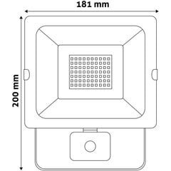LED prožektors SMD ar kustības sensoru Avide 1x30 W cena un informācija | Āra apgaismojums | 220.lv