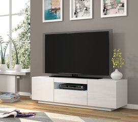 ТВ столик RTV Aura 150 со светодиодным освещением, белый/глянцевый цена и информация | Тумбы под телевизор | 220.lv