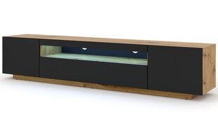 ТВ столик RTV Aura 200 со светодиодным освещением, коричневый/черный цена и информация | Тумбы под телевизор | 220.lv