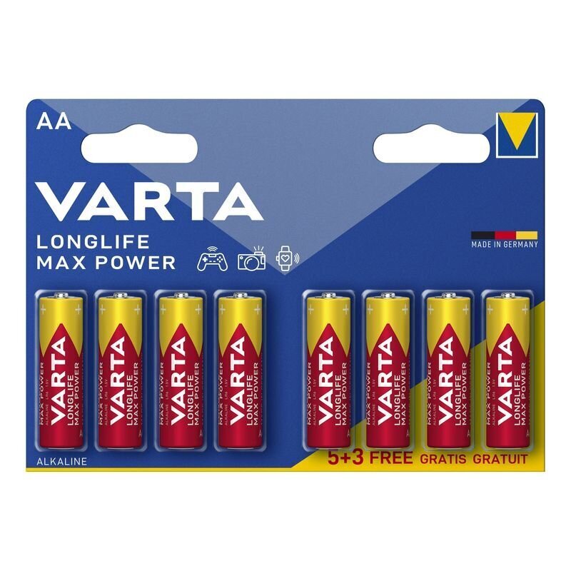 Sārma baterijas Varta AAA Longlife Max Power (8 gab.) цена и информация | Baterijas | 220.lv