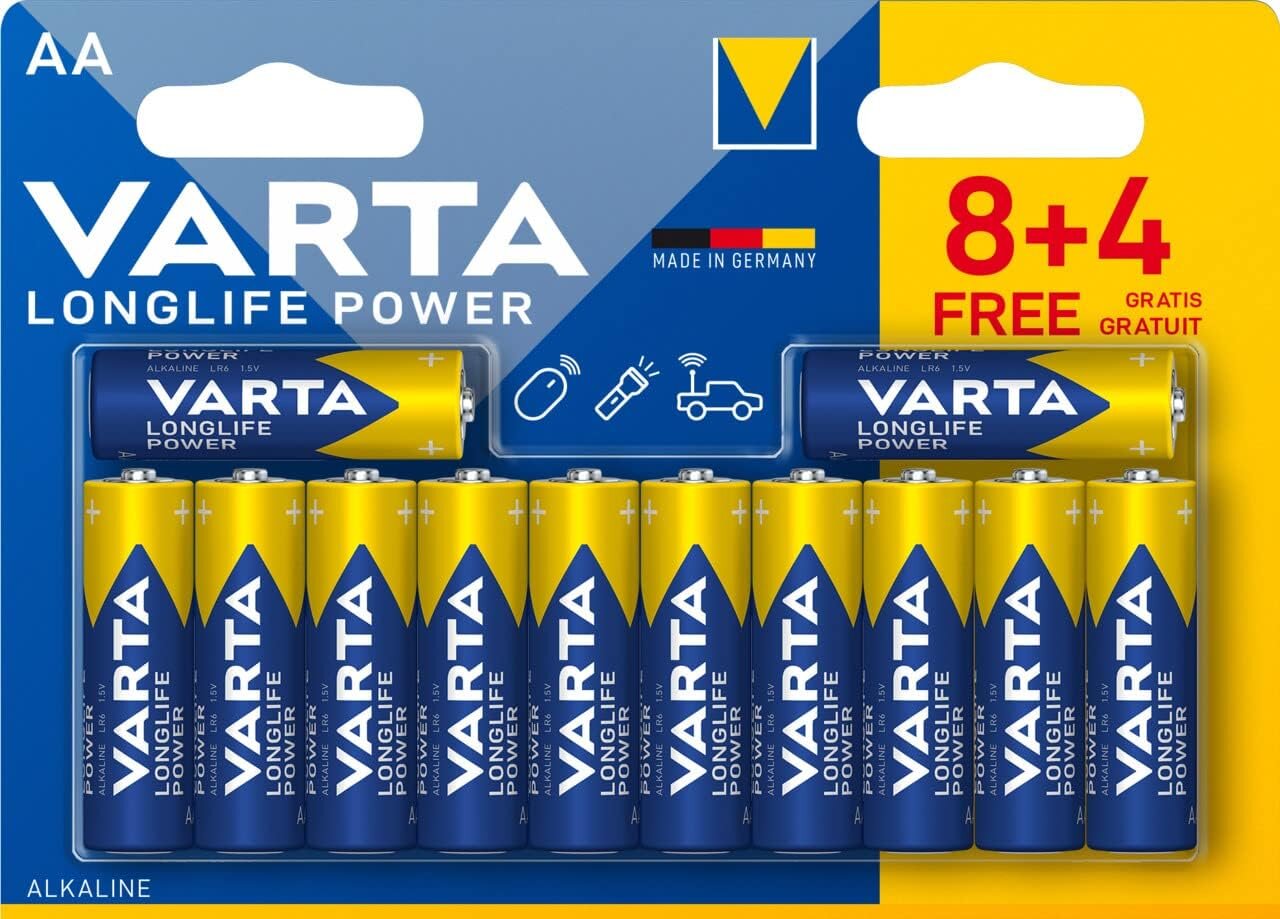 Sārma baterijas Varta AA Longlife Power (12 gab.) cena un informācija | Baterijas | 220.lv