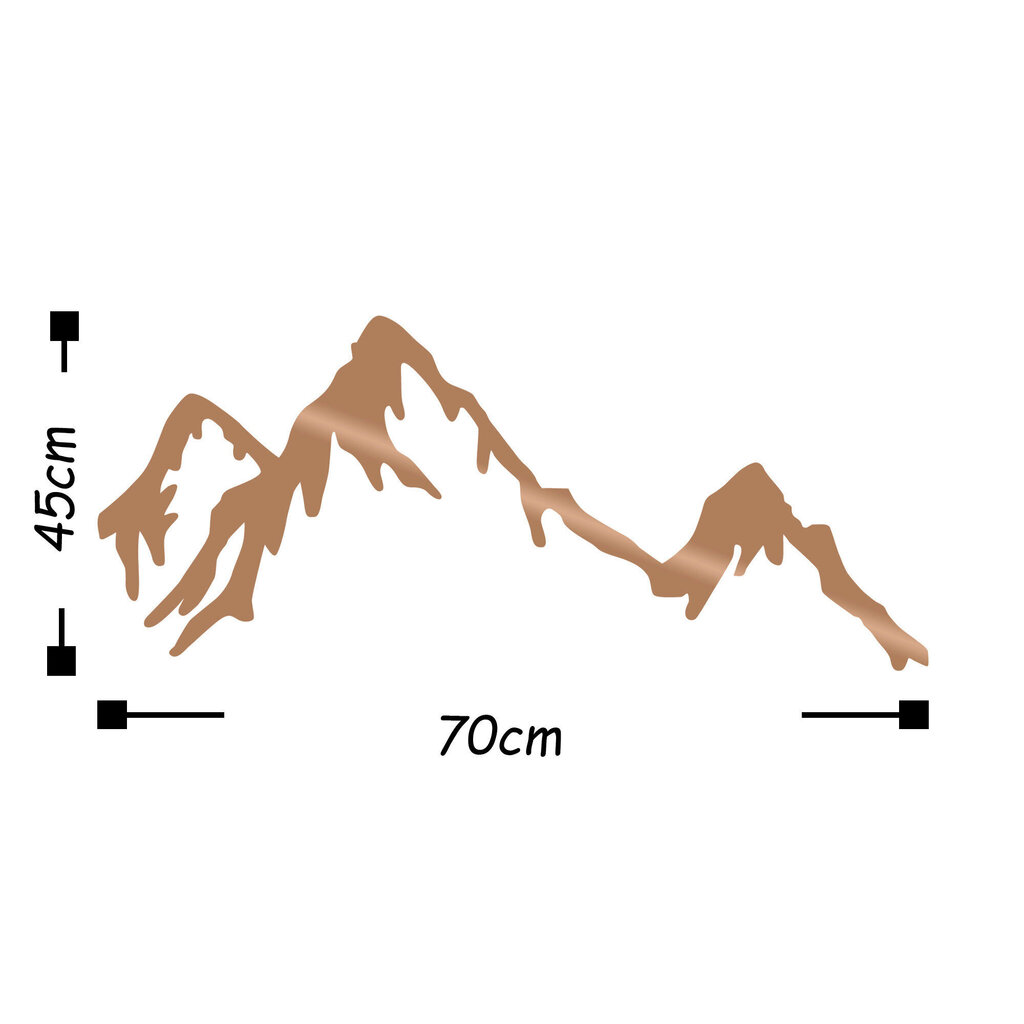 Metāla sienas dekorācija Mountain Copper, 70x30 cm cena un informācija | Interjera priekšmeti | 220.lv