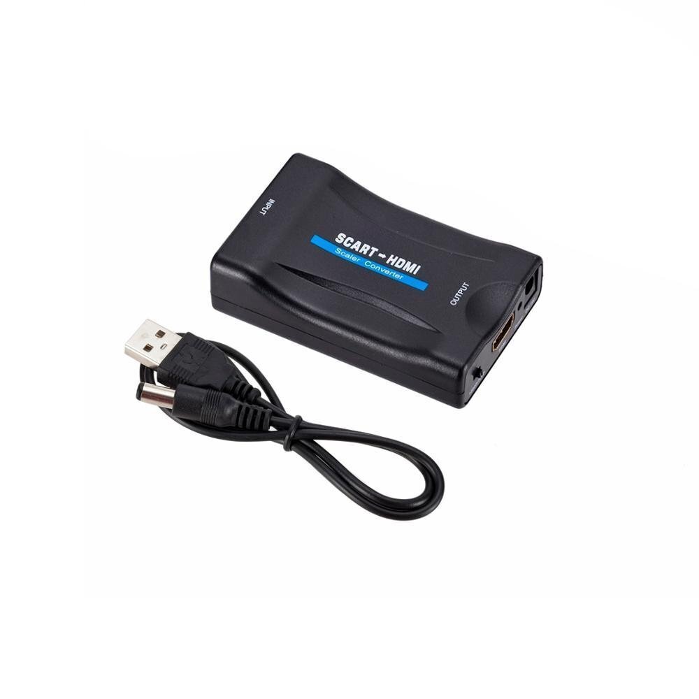 Roger Signāla Pārveidotājs no SCART uz HDMI (+Audio) Melns cena un informācija | Kabeļi un vadi | 220.lv