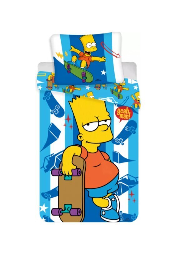 Bērnu gultas veļas komplekts The Simpsons, 140x200 cm, 2 daļas cena un informācija | Bērnu gultas veļa | 220.lv